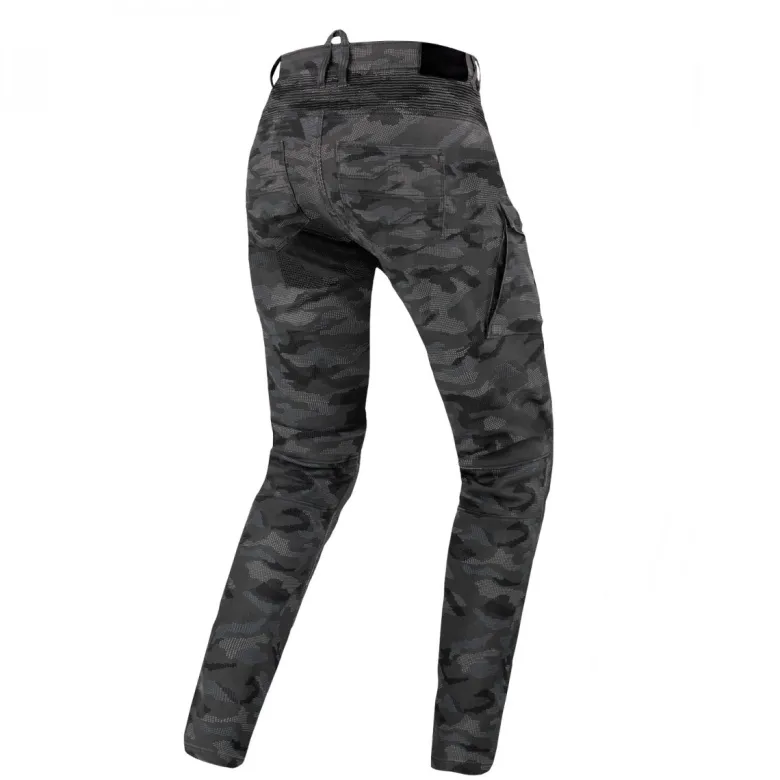 Jeansy motocyklowe damskie SHIMA GIRO 2.0 LADY CAMO szary czarny