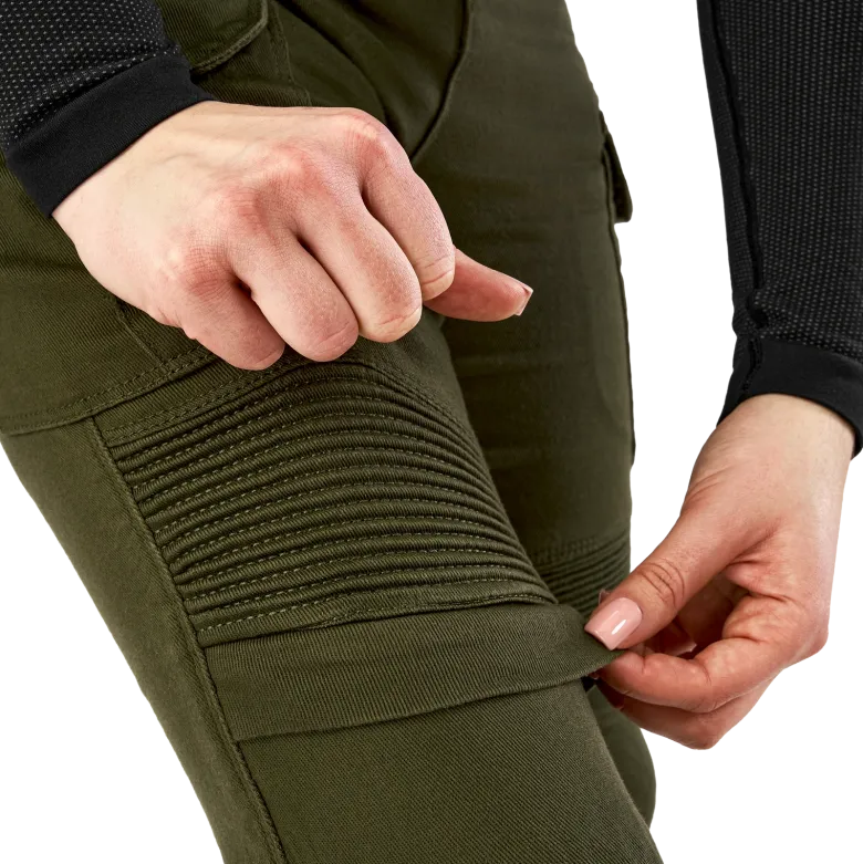 Jeansy motocyklowe damskie SHIMA GIRO 3.0 LADY KHAKI zielony