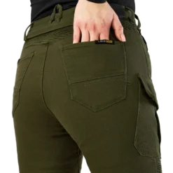 Jeansy motocyklowe damskie SHIMA GIRO 3.0 LADY KHAKI zielony