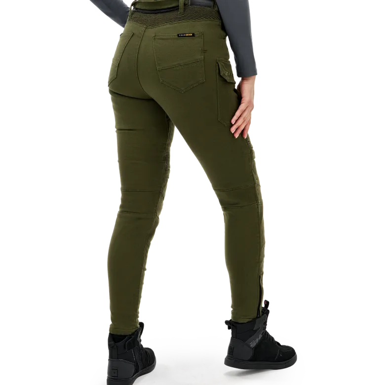 Jeansy motocyklowe damskie SHIMA GIRO 3.0 LADY KHAKI zielony