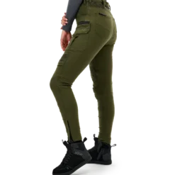 Jeansy motocyklowe damskie SHIMA GIRO 3.0 LADY KHAKI zielony