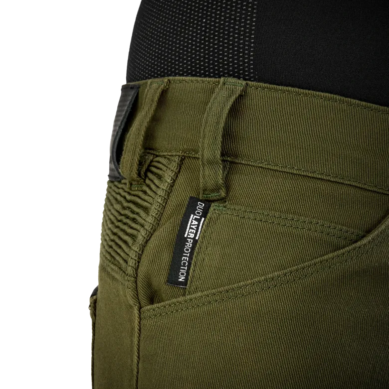 Jeansy motocyklowe damskie SHIMA GIRO 3.0 LADY KHAKI zielony