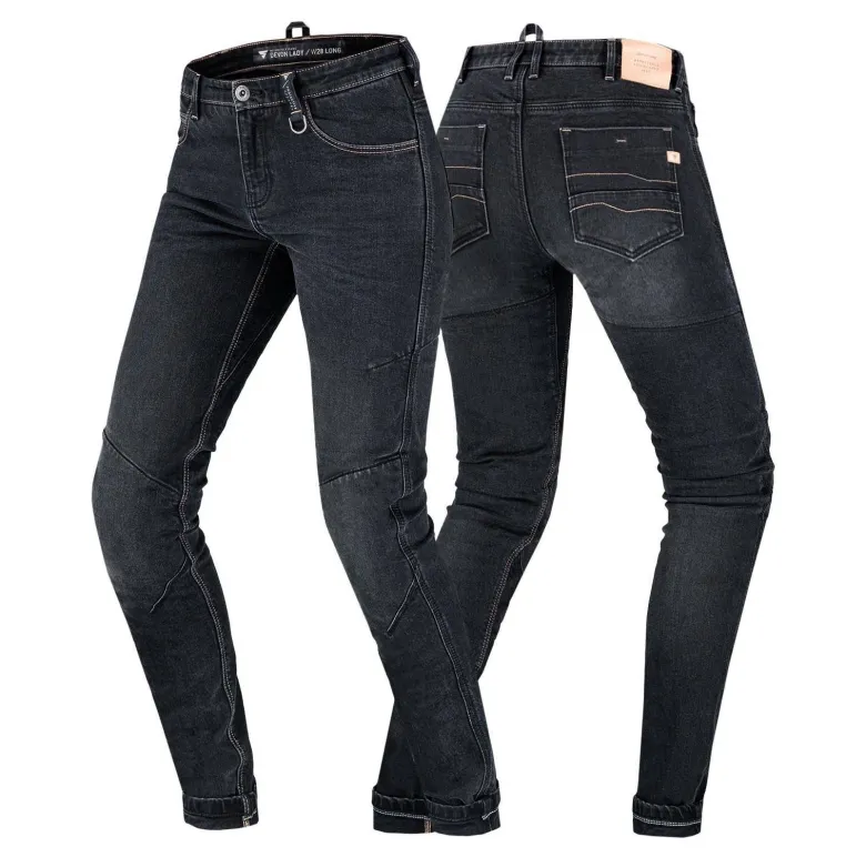 Jeansy motocyklowe damskie SHIMA DEVON LADY BLACK czarny