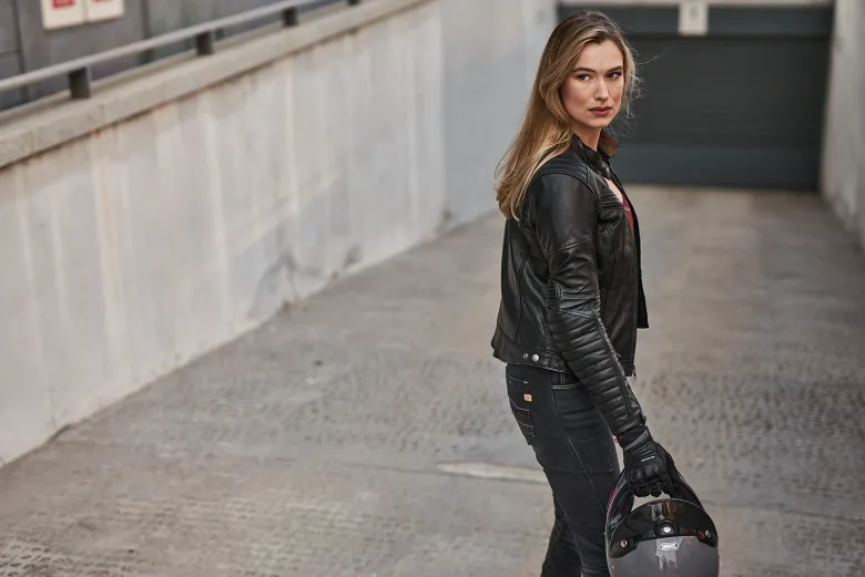 Jeansy motocyklowe damskie SHIMA DEVON LADY BLACK czarny