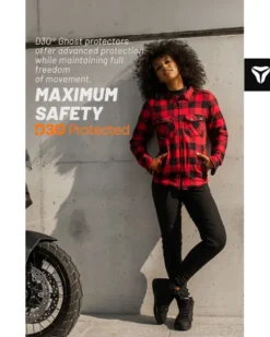 Jeansy motocyklowe damskie SECA FLEX BLACK czarny