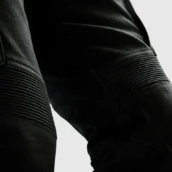 Jeansy motocyklowe OZONE FASTER TAPERED FIT BLACK czarny