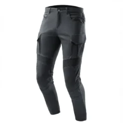 Jeansy motocyklowe OZONE FASTER TAPERED FIT BLACK czarny