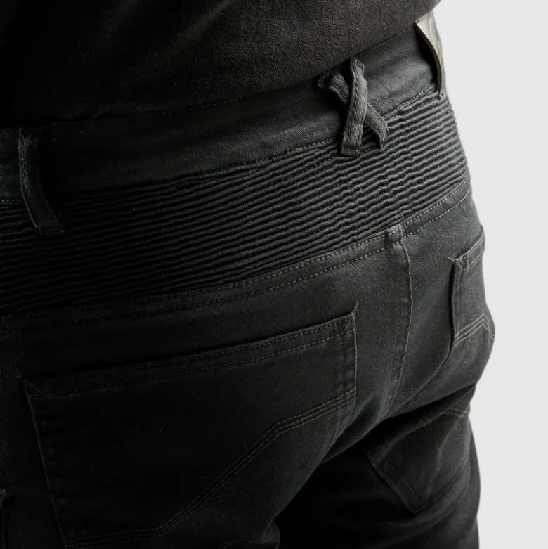 Jeansy motocyklowe OZONE FASTER TAPERED FIT BLACK czarny