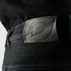 Jeansy motocyklowe OZONE FASTER TAPERED FIT BLACK czarny