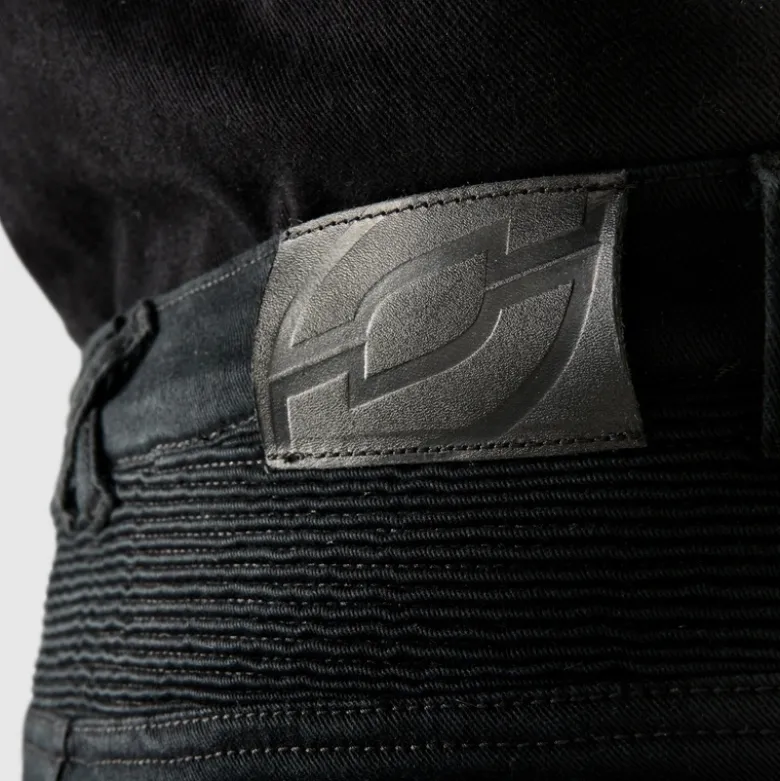 Jeansy motocyklowe OZONE FASTER TAPERED FIT BLACK czarny