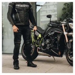 Jeansy motocyklowe OZONE HORNET II WASHED czarny
