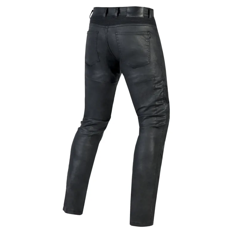 Jeansy motocyklowe OZONE RUSTY WAXED BLACK czarny