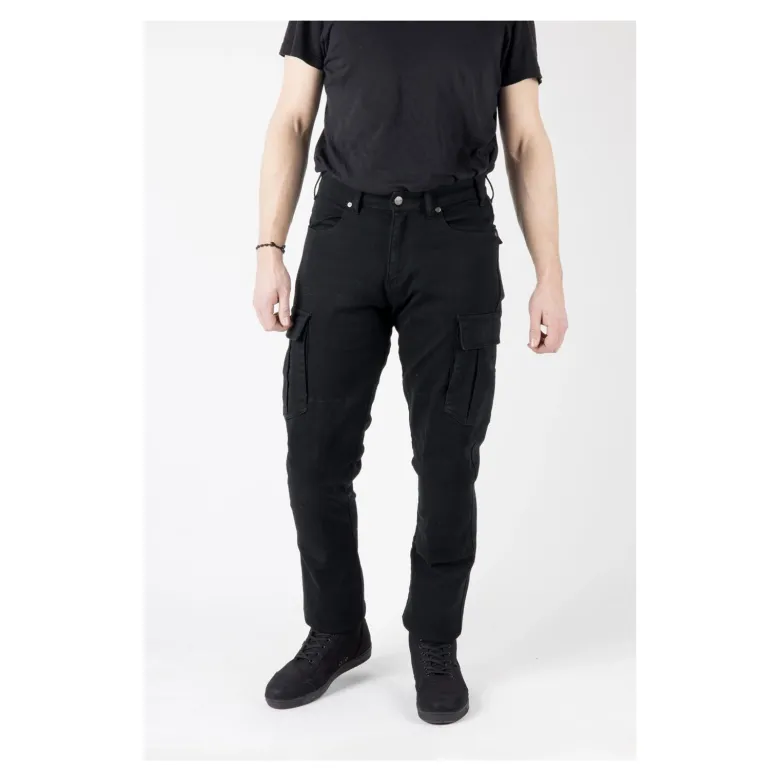 Jeansy motocyklowe OZONE SHADOW II BLACK czarny