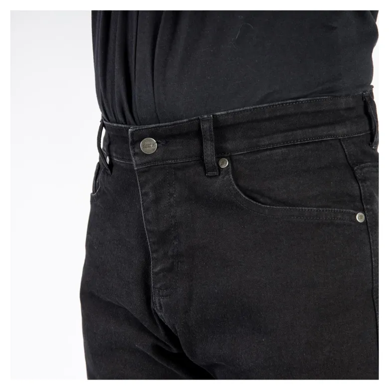 Jeansy motocyklowe OZONE STRIKER SLIM FIT BLACK czarny