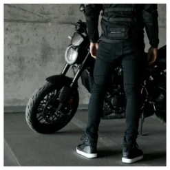 Jeansy motocyklowe REBELHORN EAGLE III SLIM FIT WASHED BLACK czarny