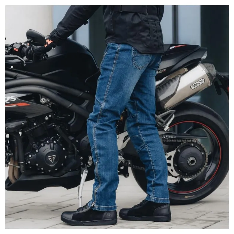 Jeansy motocyklowe REBELHORN HAWK III REGULAR FIT WASHED BLUE niebieski