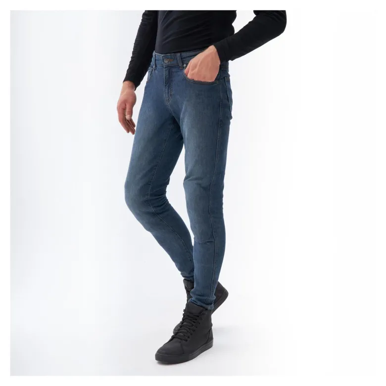 Jeansy motocyklowe REBELHORN NOMAD TAPERED FIT WASHED BLUE niebieski