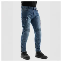Jeansy motocyklowe REBELHORN VANDAL MONOLAYER WASHED BLUE niebieski
