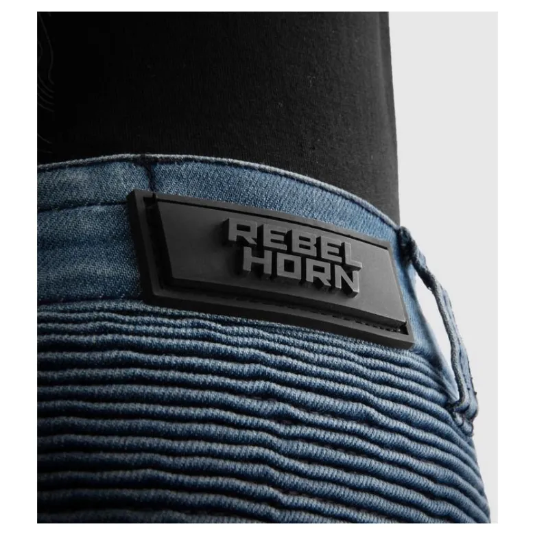 Jeansy motocyklowe REBELHORN REVOLT MONOLAYER WASHED BLUE niebieski