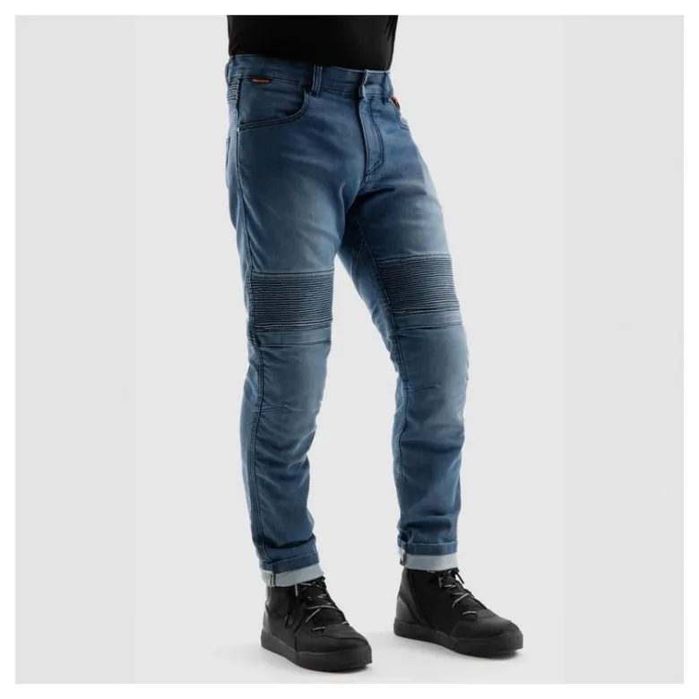 Jeansy motocyklowe REBELHORN REVOLT MONOLAYER WASHED BLUE niebieski