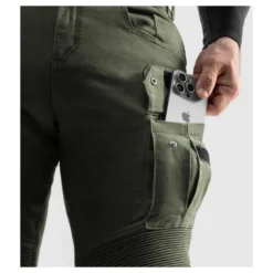 Jeansy motocyklowe REBELHORN FASTER OLIVE GREEN zielony