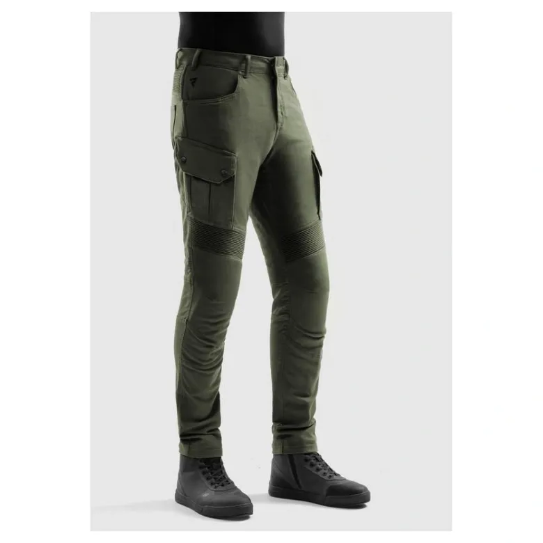 Jeansy motocyklowe REBELHORN FASTER OLIVE GREEN zielony
