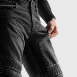 Jeansy motocyklowe REBELHORN EAGLE 4 SLIM BLACK czarny