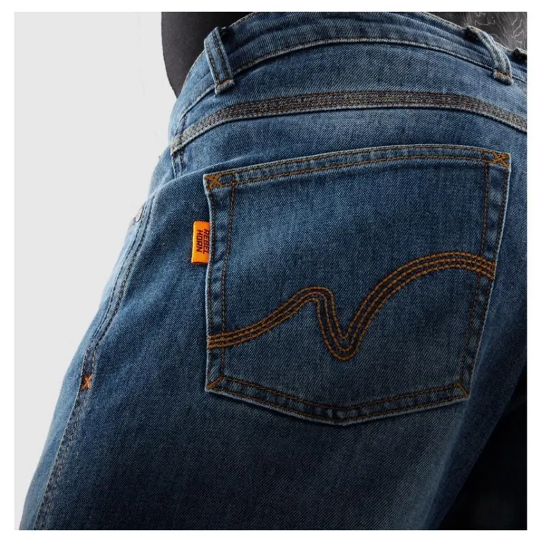 Jeansy motocyklowe REBELHORN BRONCO MONOLAYER WASHED BLUE niebieski
