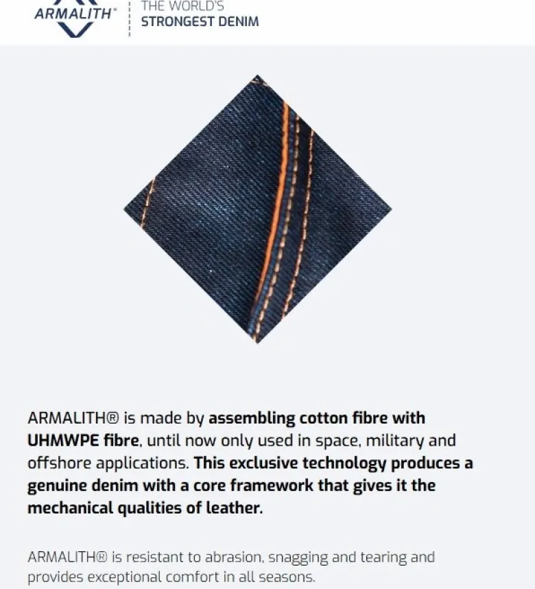 Jeansy motocyklowe SECA BADLANDS ARMALITH BLACK czarny