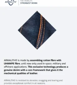 Jeansy motocyklowe SECA NIGHT CITY ARMALITH BLUE niebieski