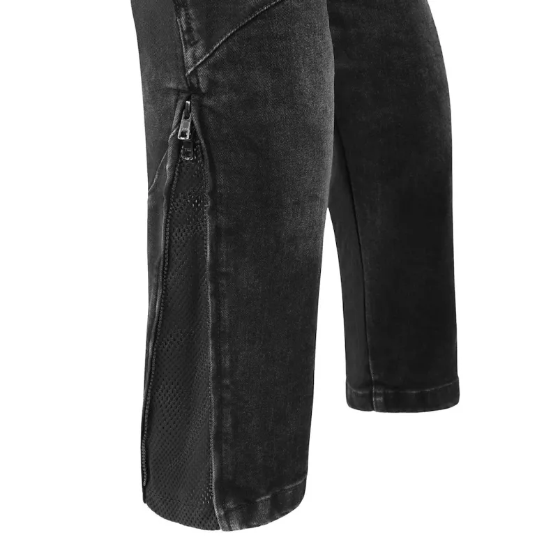 Jeansy motocyklowe SECA SQUARE II SHORT BLACK czarny