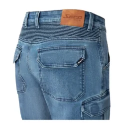 Jeansy motocyklowe SECA SQUARE II BLUE niebieski