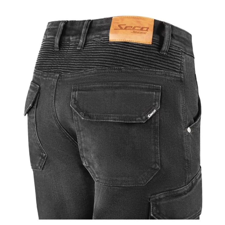Jeansy motocyklowe SECA SQUARE II BLACK czarny