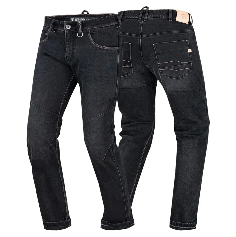 Jeansy motocyklowe SHIMA DEVON MEN BLACK czarny