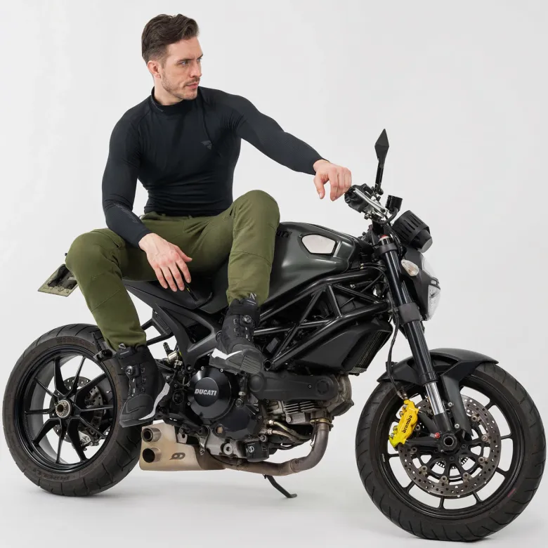 Jeansy motocyklowe SHIMA GIRO 3.0 KHAKI zielony