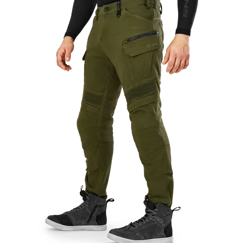 Jeansy motocyklowe SHIMA GIRO 3.0 KHAKI zielony