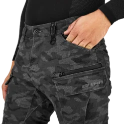Jeansy motocyklowe SHIMA GIRO 3.0 CAMO szary czarny