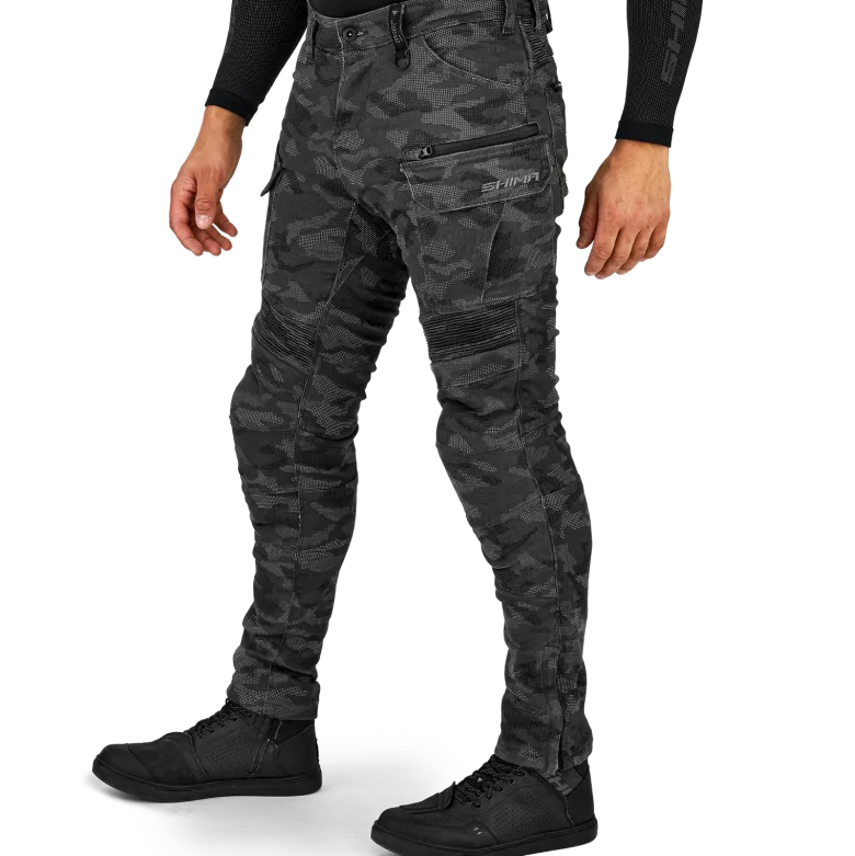 Jeansy motocyklowe SHIMA GIRO 3.0 CAMO szary czarny