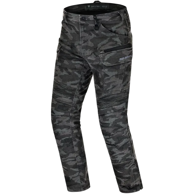 Jeansy motocyklowe SHIMA GIRO 3.0 CAMO szary czarny