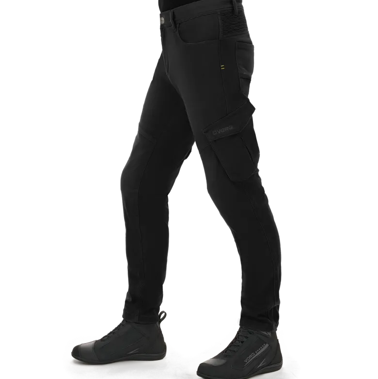 Jeansy motocyklowe VORG REVO BLACK czarny