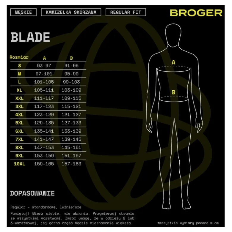 Kamizelka skórzana BROGER BLADE BLACK czarny