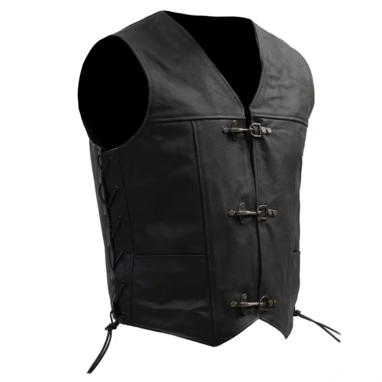Kamizelka skórzana BROGER CLUBMAN BLACK czarny