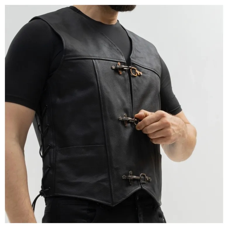 Kamizelka skórzana BROGER CLUBMAN BLACK czarny