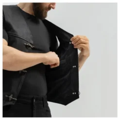 Kamizelka skórzana BROGER CLUBMAN BLACK czarny