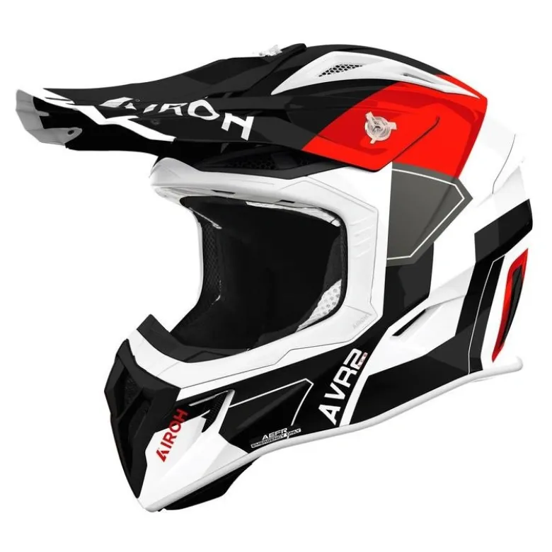 Kask cross AIROH AVIATOR ACE 2 SHIELD RED GLOSS czarny biały czerwony