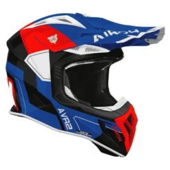 Kask cross AIROH AVIATOR ACE 2 SHIELD BLUE RED GLOSS niebieski czerwony biały czarny