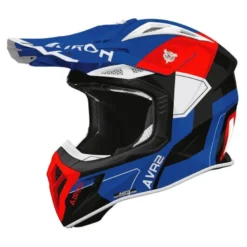 Kask cross AIROH AVIATOR ACE 2 SHIELD BLUE RED GLOSS niebieski czerwony biały czarny