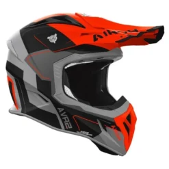 Kask cross AIROH AVIATOR ACE 2 SHIELD ORANGE MATT czarny szary pomarańczowy fluo