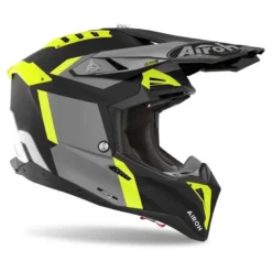 Kask cross AIROH AVIATOR 3 GLORY YELLOW MATT czarny szary żółty fluo