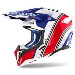 Kask cross AIROH AVIATOR 3 HIMA RED GLOSS czerwony niebieski biały
